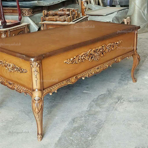 نمونه کار میز مدیریت کلاسیک چوبی کد 175