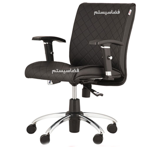 صندلی کارمندی چرم طرح دار