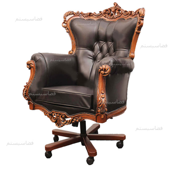 صندلی مدیریت کلاسیک منبت دار کد 1501