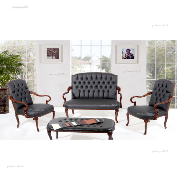 مبل کلاسیک اداری دسته چوبی کد 703