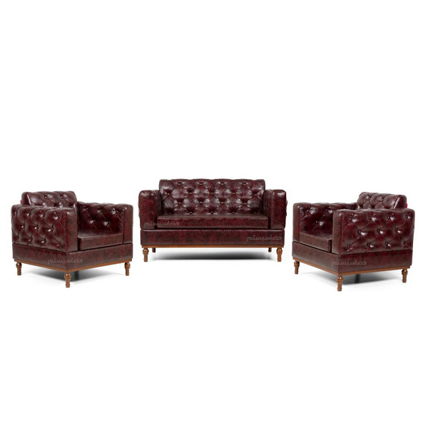 مبل اداری چرم براق طرح چستر کد 715