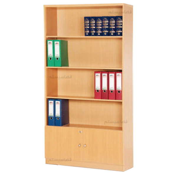 کتابخانه اداری 4 طبقه با کمد دو درب کد 552